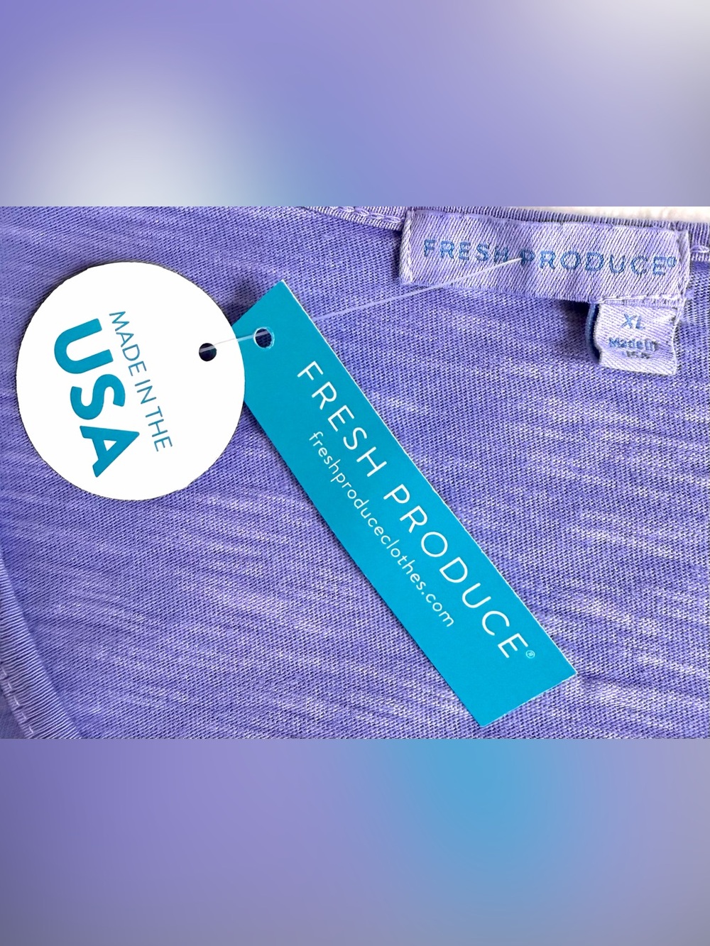 Fresh Produce Dalia Periwinkle Blue Dress‎ Front Pockets 3/4 Sleeve Cotton XL - Picture 7 of 9